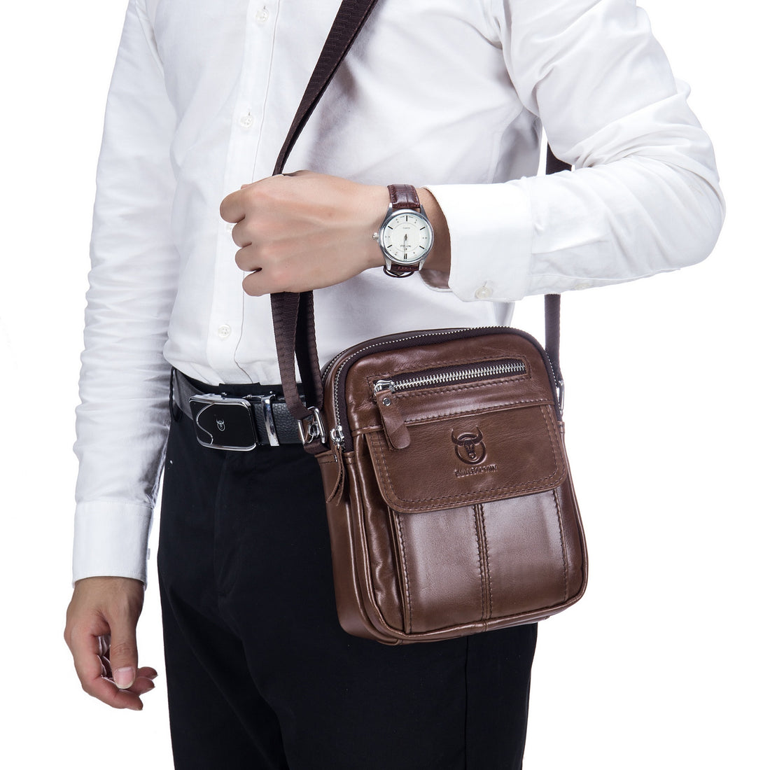 Men’s Crossbody Leather Shoulder Messenger Bag