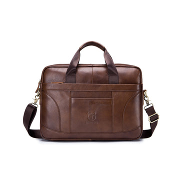 Leather Week 14" Men’s Leather Briefcase Laptop Bag