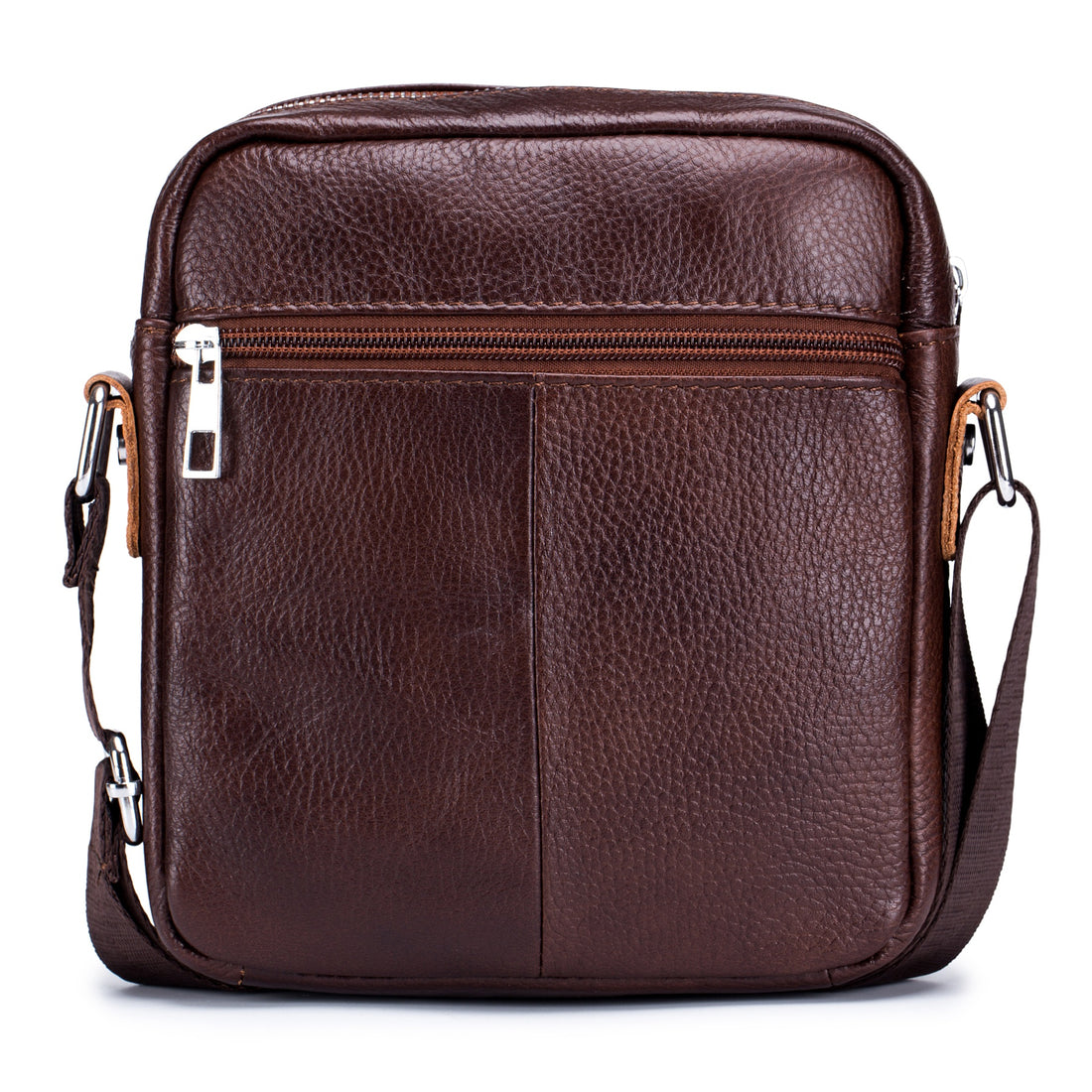 Soft Leather Men’s Crossbody Zipper Shoulder Messenger Bag