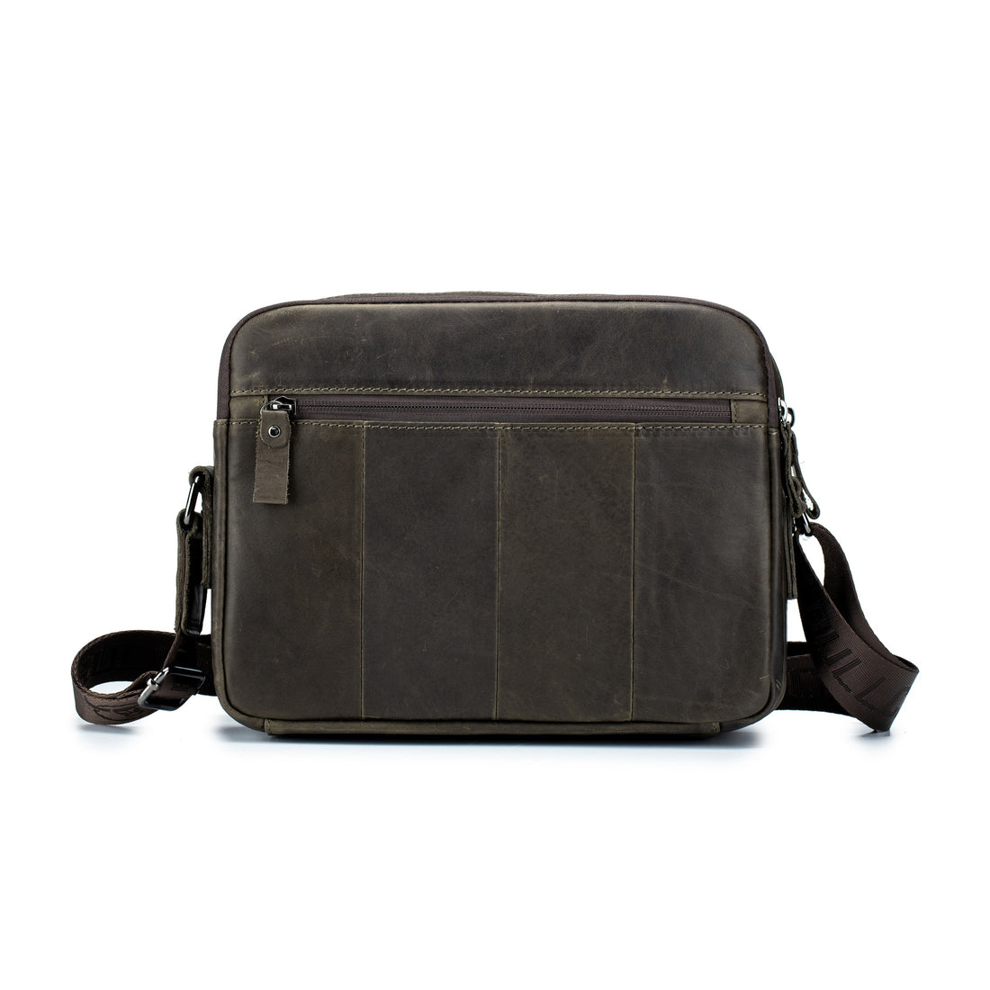 Men’s Leather 10" Crossbody Zipper Shoulder Messenger Bag